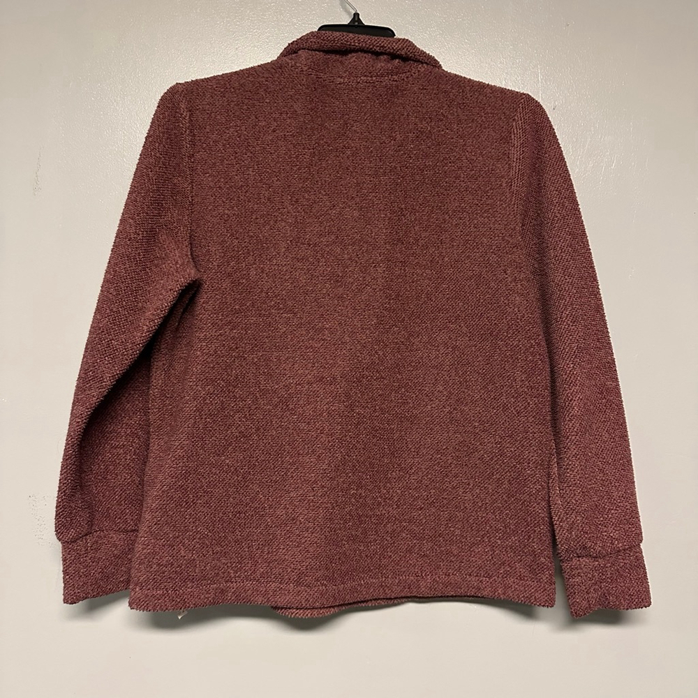 Balance Collection Maroon 3/4 button Sweater womens Large heavy knit pockets - Picture 6 of 12